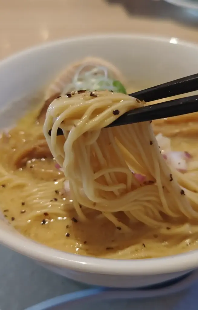 富士宮市【麺屋 虎々】お洒落で明るいカフェの様な雰囲気の店内で、限定『鶏白湯麺』と焼き小籠包のようなビジュアルの肉汁餃子!ダヤンテールblog