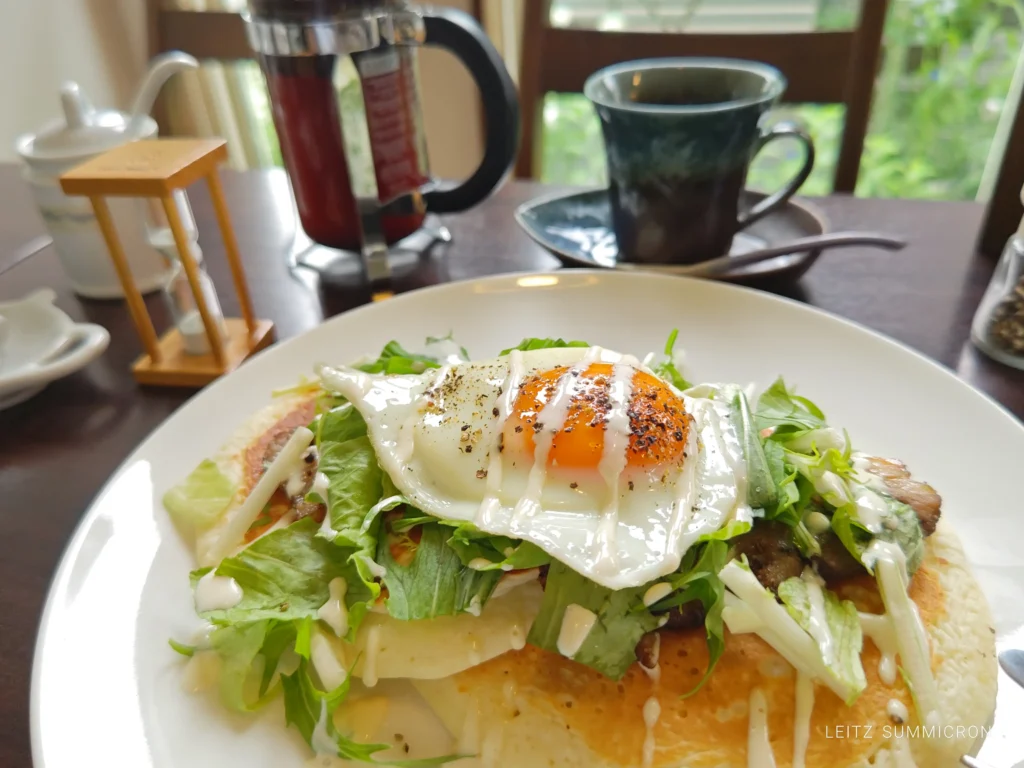 富士宮市【Cafeのっ野（のや）】自家製無添加ベーコンを使ったお食事パンケーキに嵌ります！フレンチプレスコーヒーを頂きながらまったり過ごせる隠れ家的カフェ！ダヤンテールblog